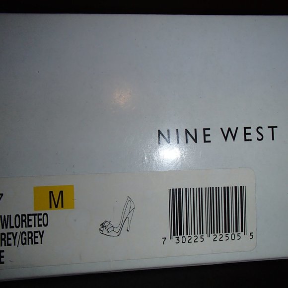 SEXY NINE WEST GREY LEATHER SATIN STILETTO HEELS - Picture 7 of 8